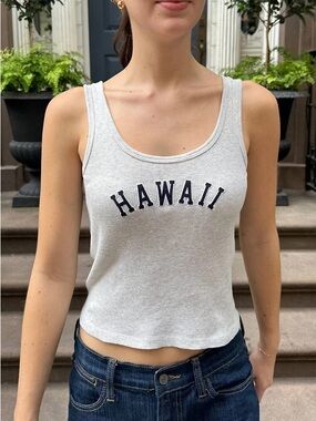 Brandy Melville Light Gray Hawaii Tank Top